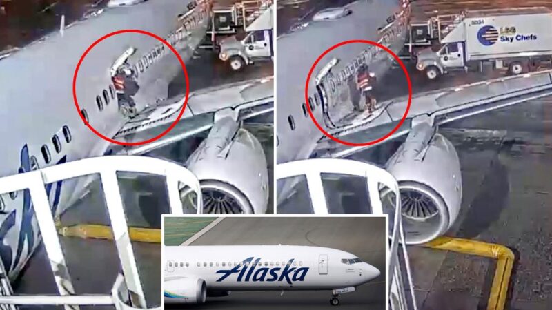 Alaska Airlines passenger walks onto wing of plane after opening emergency exit in new video