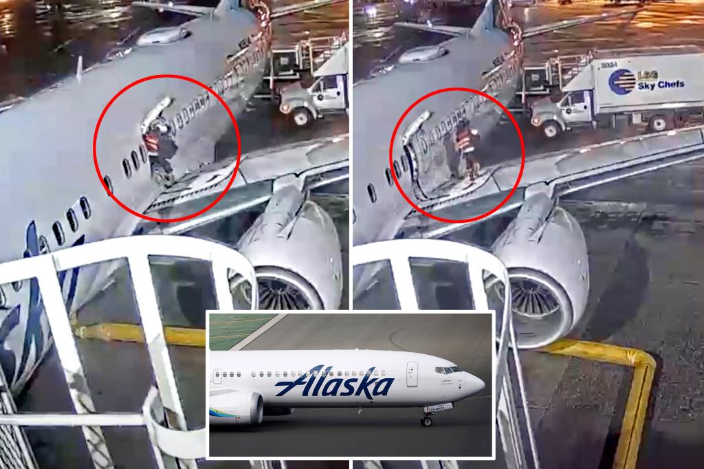 Alaska Airlines passenger walks onto wing of plane after opening emergency exit in new video