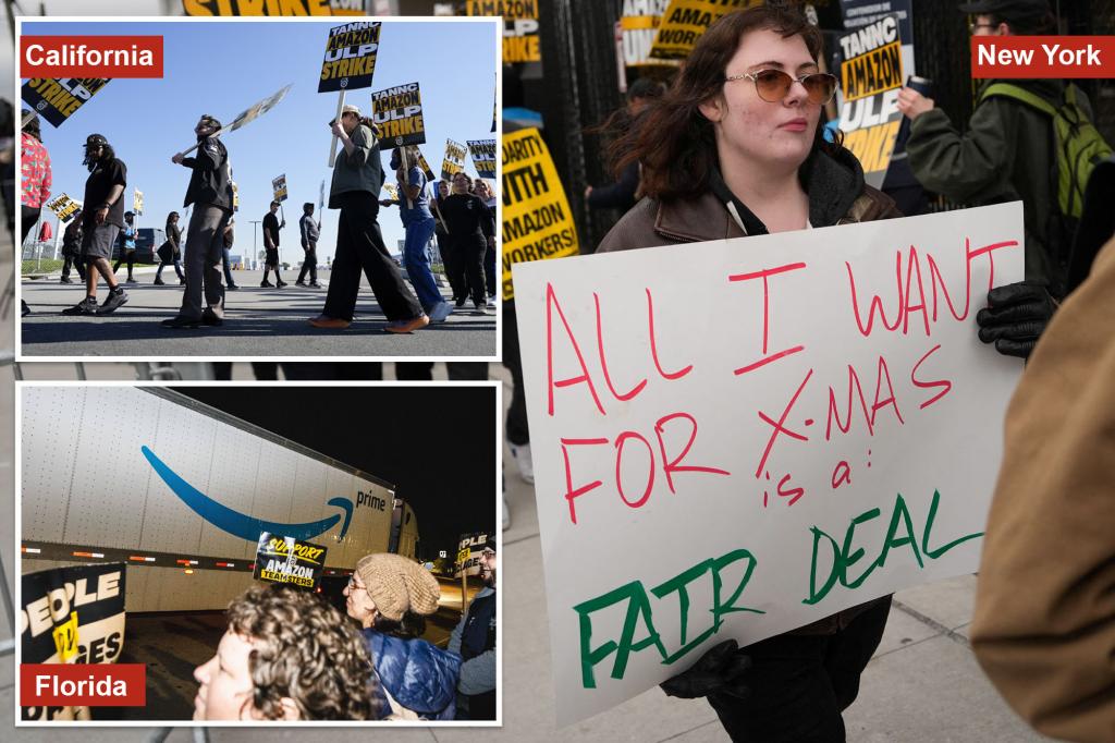 Amazon workers at Staten Island warehouse join nationwide strike against retailer amid busy holiday season