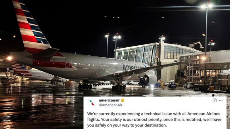 American Airlines flights grounded nationwide on Christmas Eve due to ‘technical issue’ with thousands of holiday travelers impacted