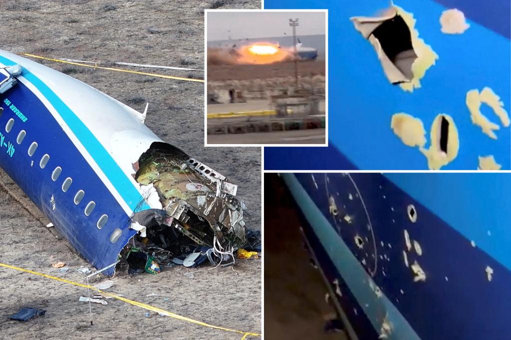 Azerbaijan Airlines flight riddled with shrapnel holes: pics