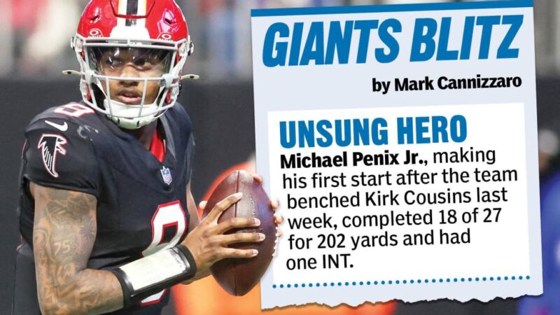 Heroes, zeros from Giants’ loss to Falcons: Michael Penix was efficient