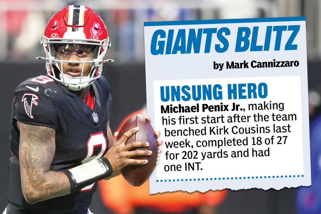 Heroes, zeros from Giants’ loss to Falcons: Michael Penix was efficient