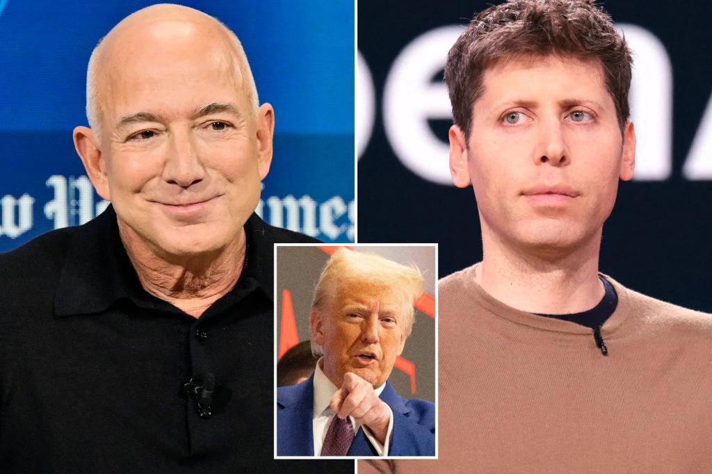 Jeff Bezos, Sam Altman to give $1 million to Trump inauguration