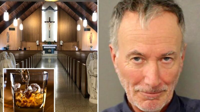 Maryland wacko Thomas Campbell Bolling Von Goetz allegedly pours whiskey in holy water at church on Christmas Eve, pelts parishioner with tangerines