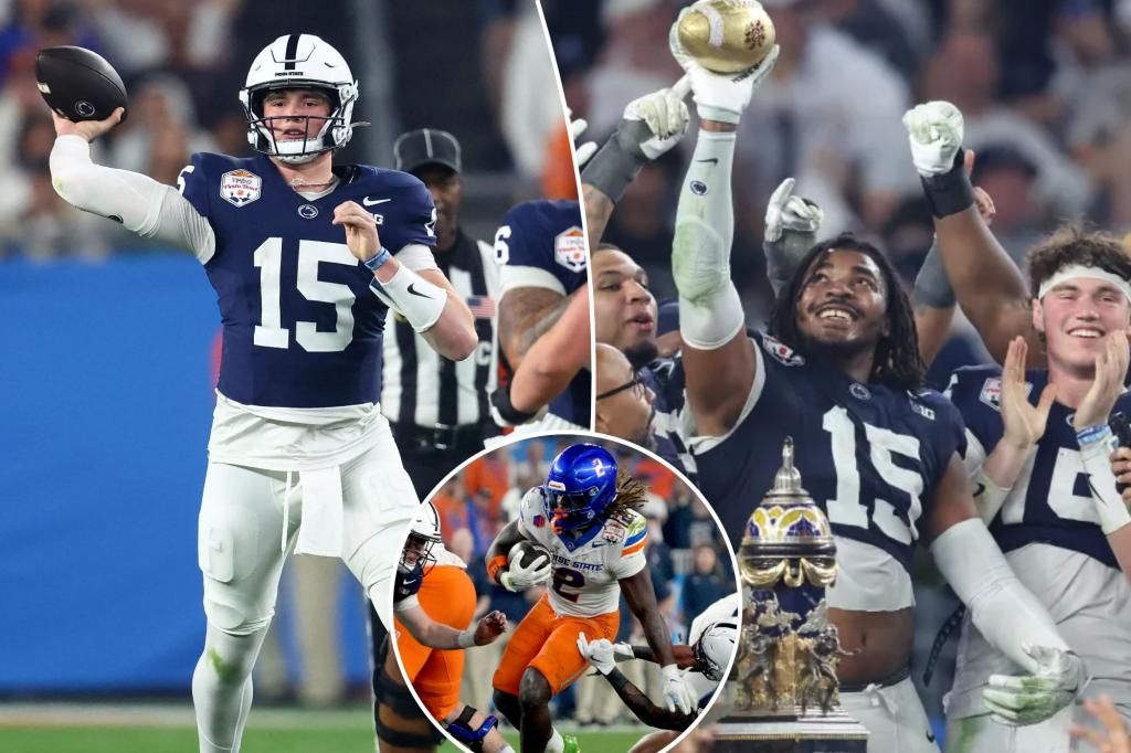 Penn State bottles up Ashton Jeanty in Fiesta Bowl over Boise State to reach CFP semis