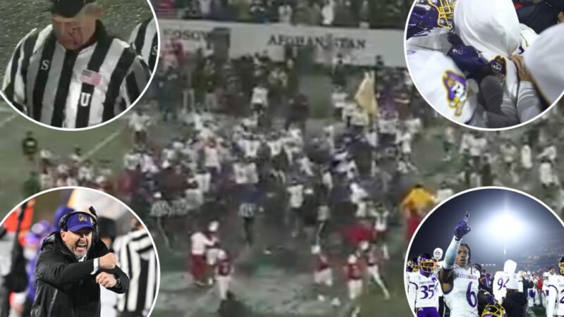 Referee bloodied in ugly NC State-East Carolina Military Bowl brawl