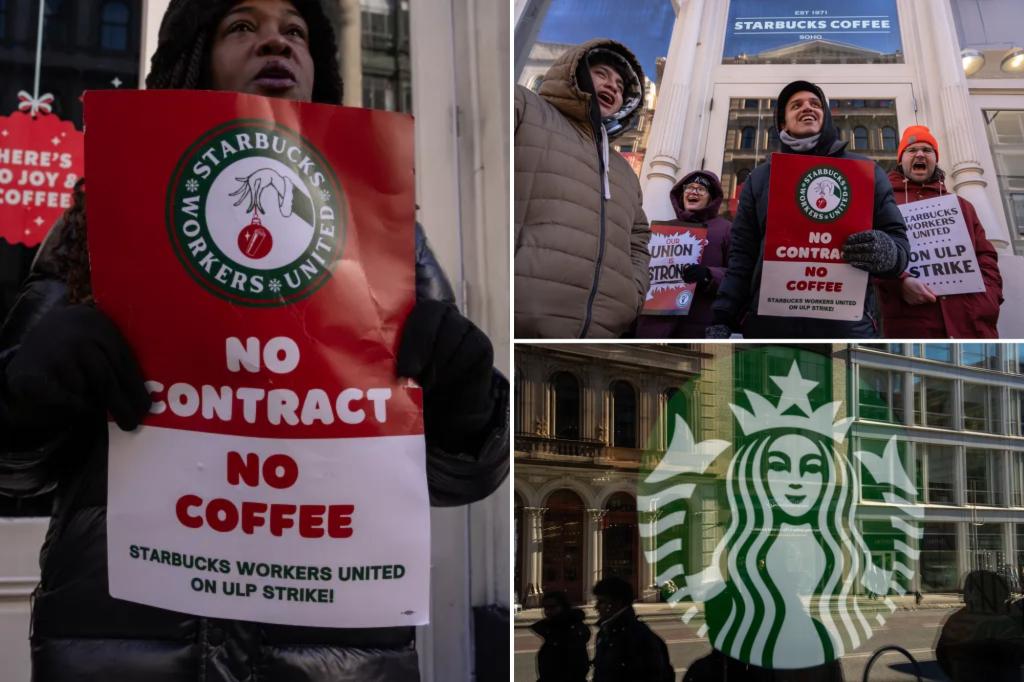 Starbucks strike spreads, 10K baristas walk out on Christmas Eve