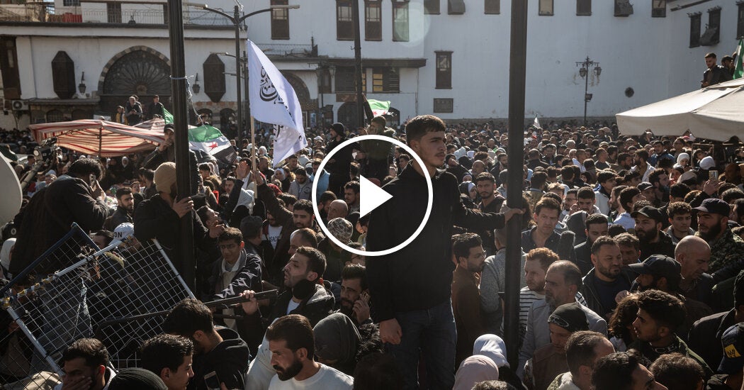 Syrians Celebrate in Damascus During Friday Prayers