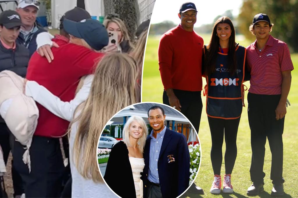 Tiger Woods hugs ex Elin Nordegren in sweet PNC Championship scene