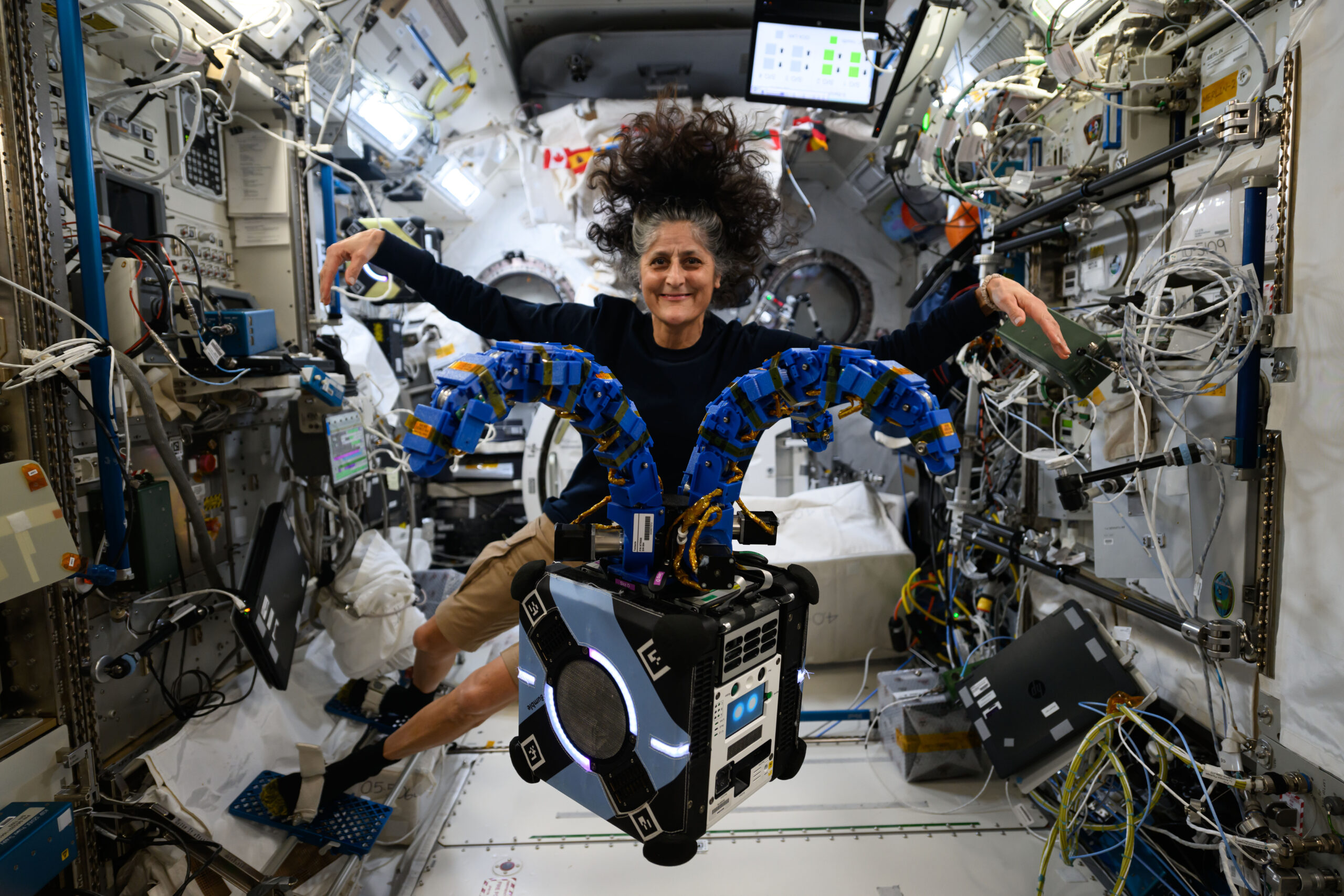 Astronaut Suni Williams and Astrobee