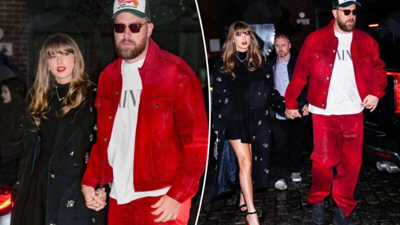 Taylor Swift and Travis Kelce hold hands during rainy date night in NYC