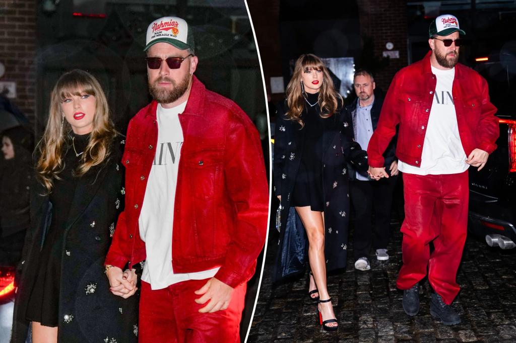 Taylor Swift and Travis Kelce hold hands during rainy date night in NYC