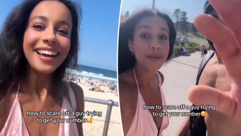 Woman reveals how to combat unwanted male advances at the beach