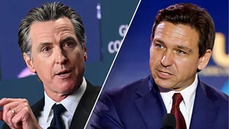 DeSantis halts rivalry with Newsom, offers aid to besieged blue state governor