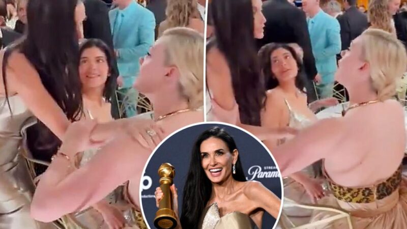 Demi Moore seemingly snubs Kylie Jenner in awkward interaction at 2025 Golden Globes