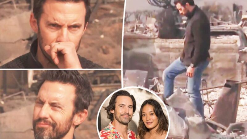 Milo Ventimiglia chokes back tears after home burns down in wildfire before wife gives birth