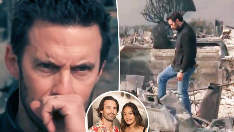 ‘This Is Us’ star Milo Ventimiglia in tears after home burns down in LA fires days before wife gives birth