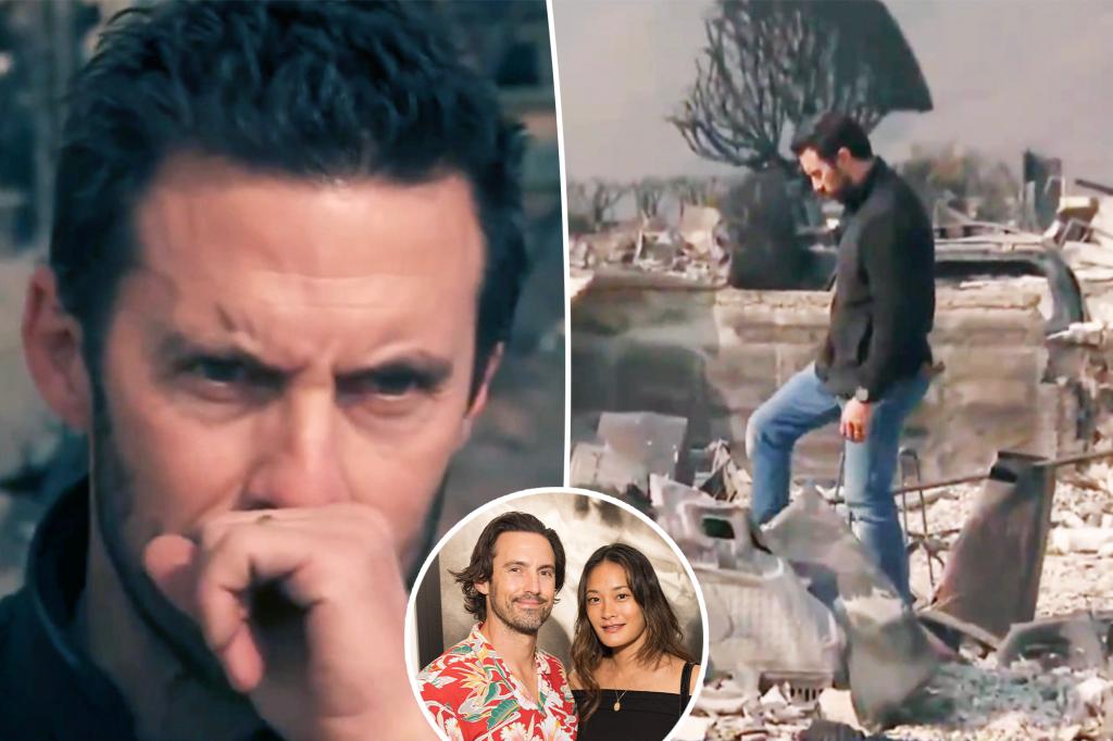 ‘This Is Us’ star Milo Ventimiglia in tears after home burns down in LA fires days before wife gives birth