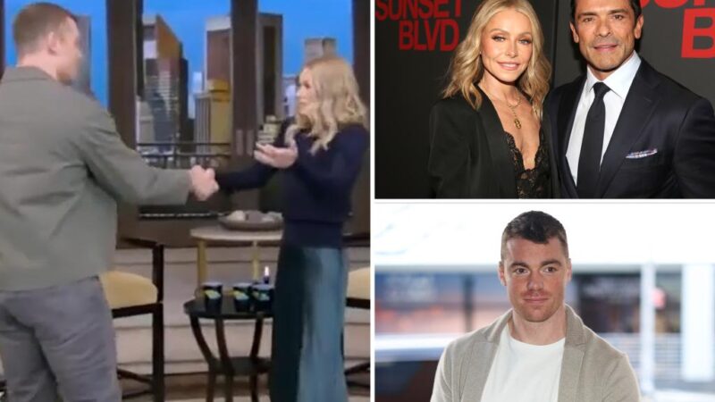 Gabriel Basso awkwardly tries not to hug Kelly Ripa