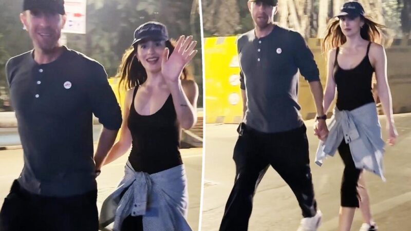 Dakota Johnson, Chris Martin hold hands in India on rare public outing