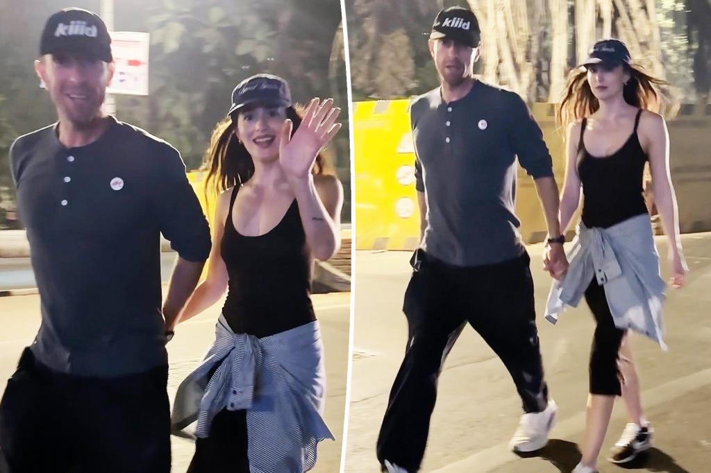 Dakota Johnson, Chris Martin hold hands in India on rare public outing