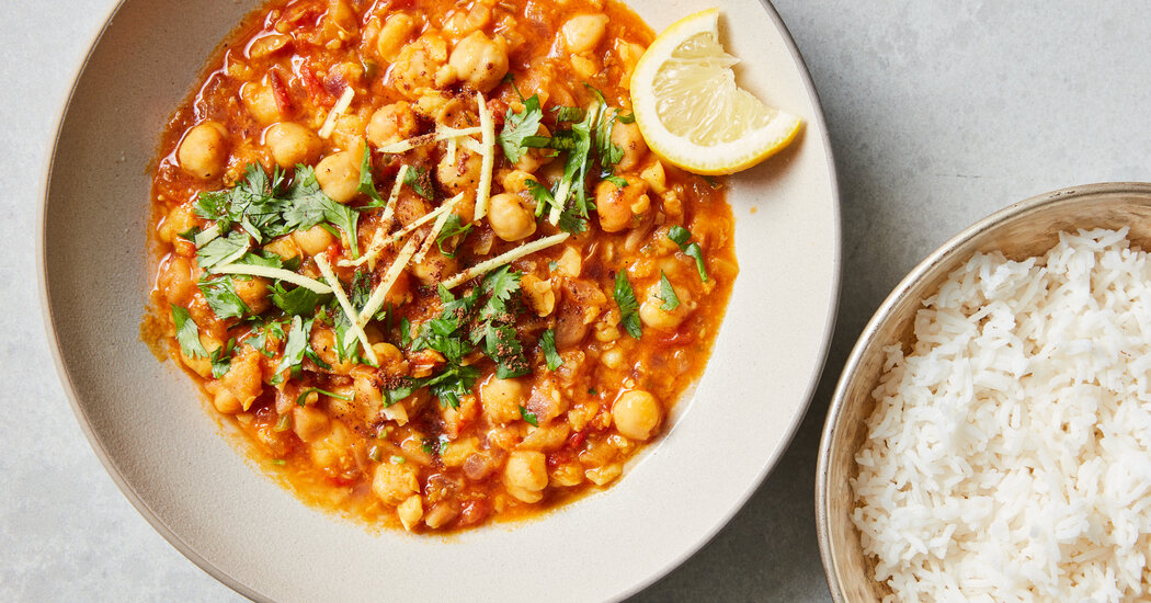 Chana Masala, Roast Orange Chicken and a Flexible Cabbage Salad