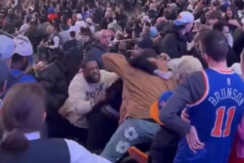 Fans trade punches in wild brawl at Knicks-Raptors game