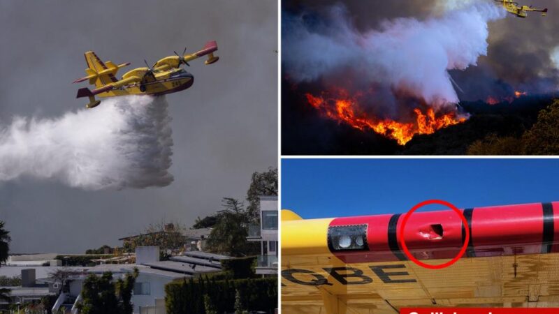 Firefighting aircraft damaged by drone while battling deadly Palisades Fire