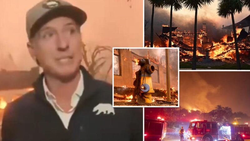 Gov. Newsom passes the buck to ‘local folks’ when asked about hydrants running out of water during Pacific Palisades fire