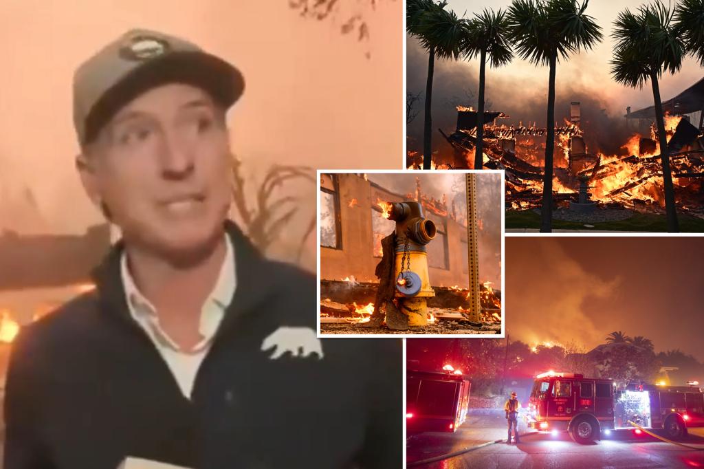 Gov. Newsom passes the buck to ‘local folks’ when asked about hydrants running out of water during Pacific Palisades fire