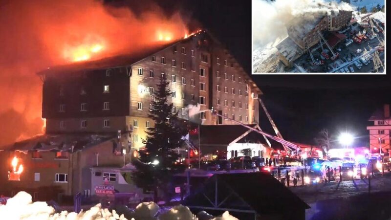 At least 10 dead, 32 injured in a hotel fire at a ski resort in northwestern Turkey