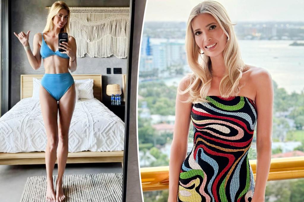 Ivanka Trump shows off her fit figure in a blue bikini in ‘2024 wrapped’ video