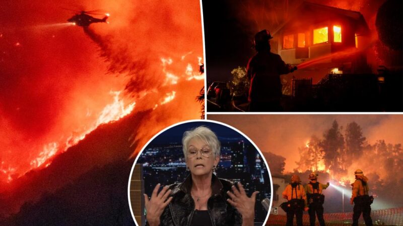 Jamie Lee Curtis fights back tears over California wildfires on ‘Tonight Show’