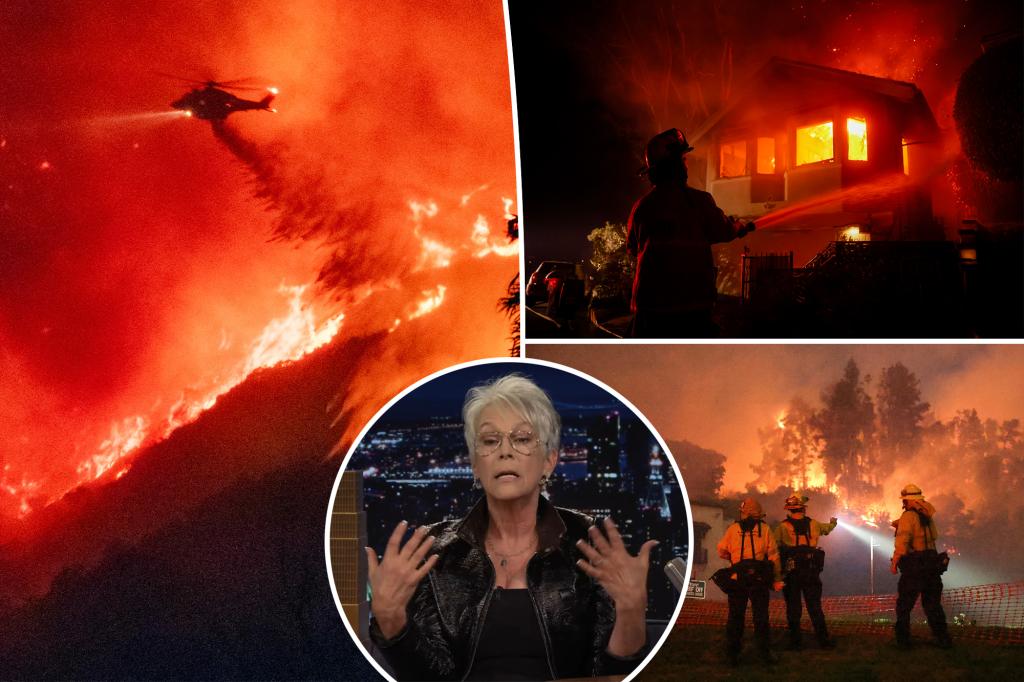 Jamie Lee Curtis fights back tears over California wildfires on ‘Tonight Show’