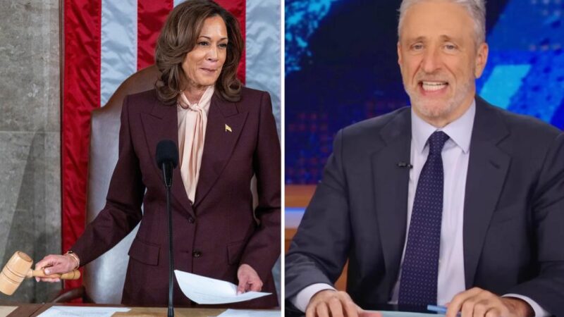 Jon Stewart talks Kamala Harris admitting defeat to Trump before Congress