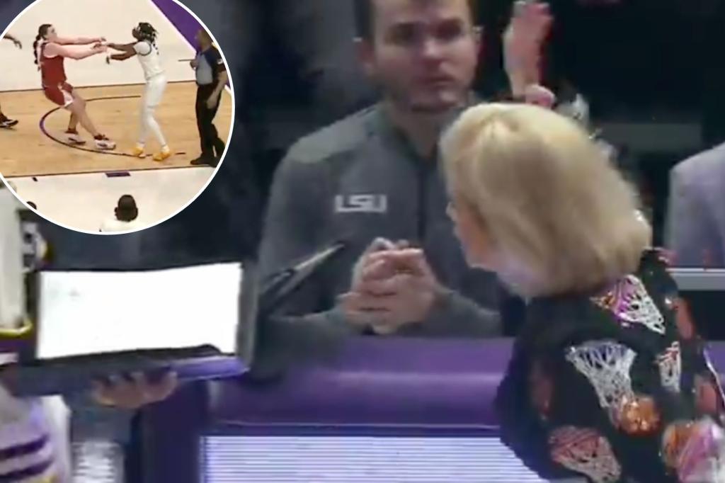 LSU-Oklahoma women’s game gets wild with shoves, ejections and Kim Mulkey’s clipboard slap