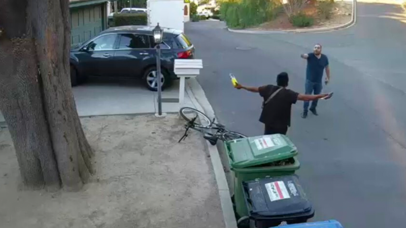 Los Angeles homeowners confront man with torch as wildfires rage: video