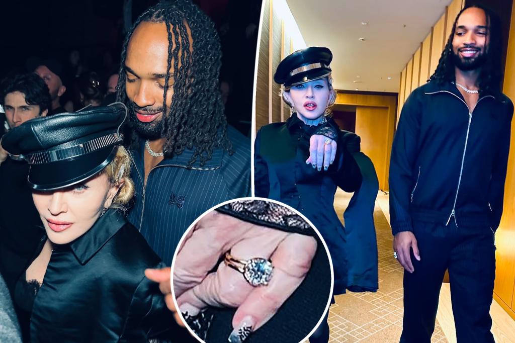 Madonna shows off diamond ring on THAT finger in pics with boyfriend