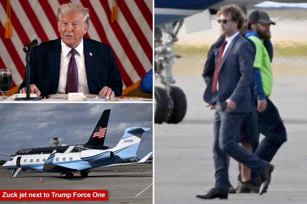 Mark Zuckerberg meets with Trump in Fla., parks private jet next to Trump Force One