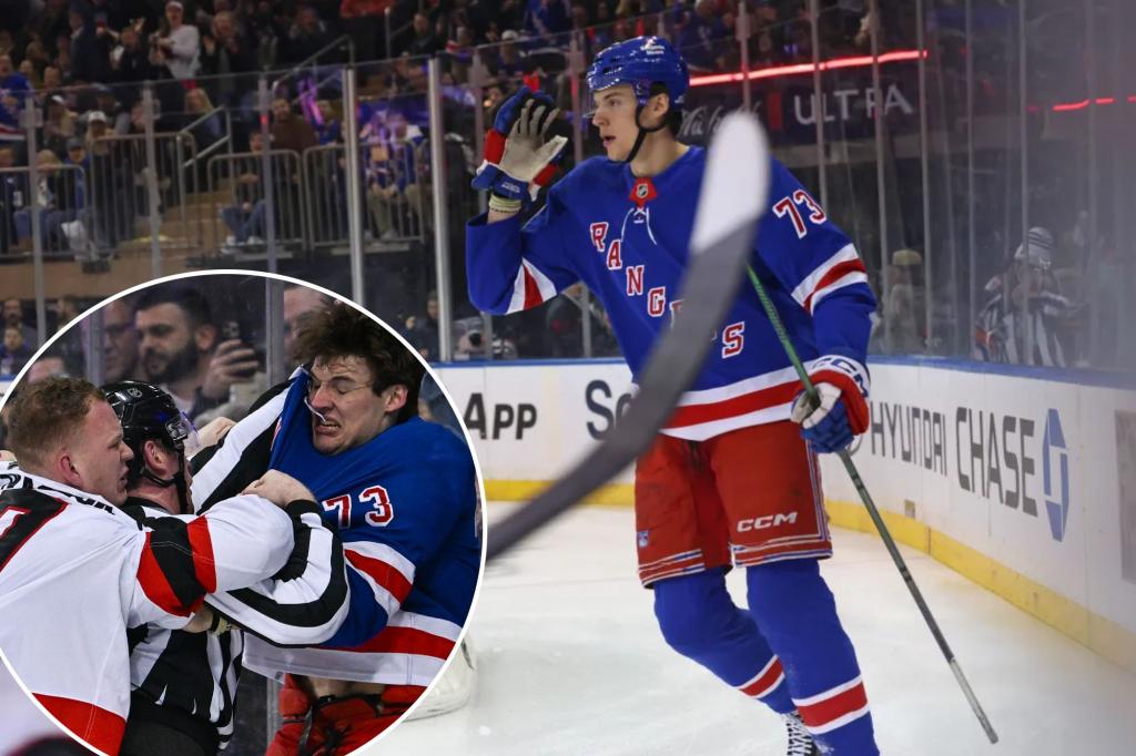 Matt Rempe gets it done with goal, fists as he continues to be Rangers spark