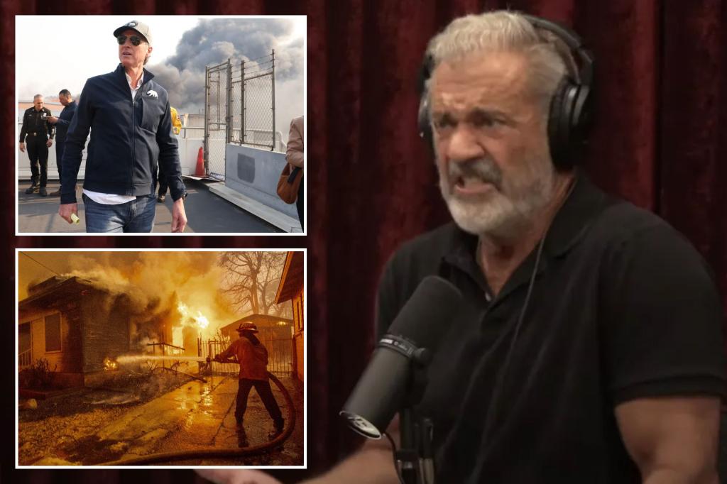 Mel Gibson, Joe Rogan rip into California Gov. Newsom for being unprepared for deadly LA fires