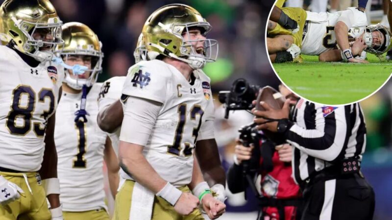 Notre Dame’s Riley Leonard returns from injury to tie Orange Bowl