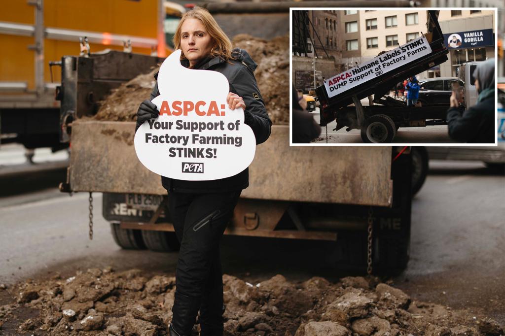 PETA dumped manure in front of ASPCA’s NYC office building