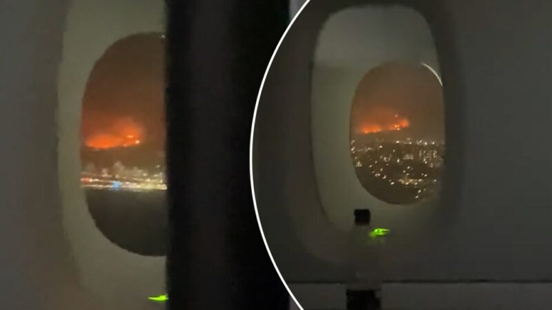 Palisades Fire seen from plane windows during ‘eerie’ Los Angeles landing (Video)