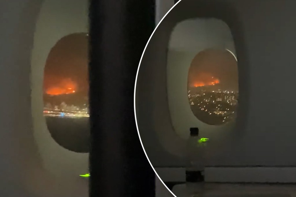 Palisades Fire seen from plane windows during ‘eerie’ Los Angeles landing (Video)