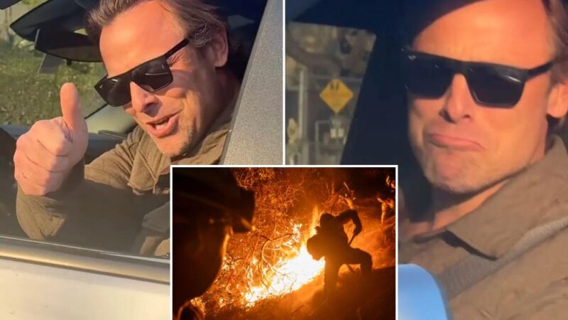 Pickup truck driver accused of cutting off ‘old lady’ during Palisades Fire smiles after being confronted