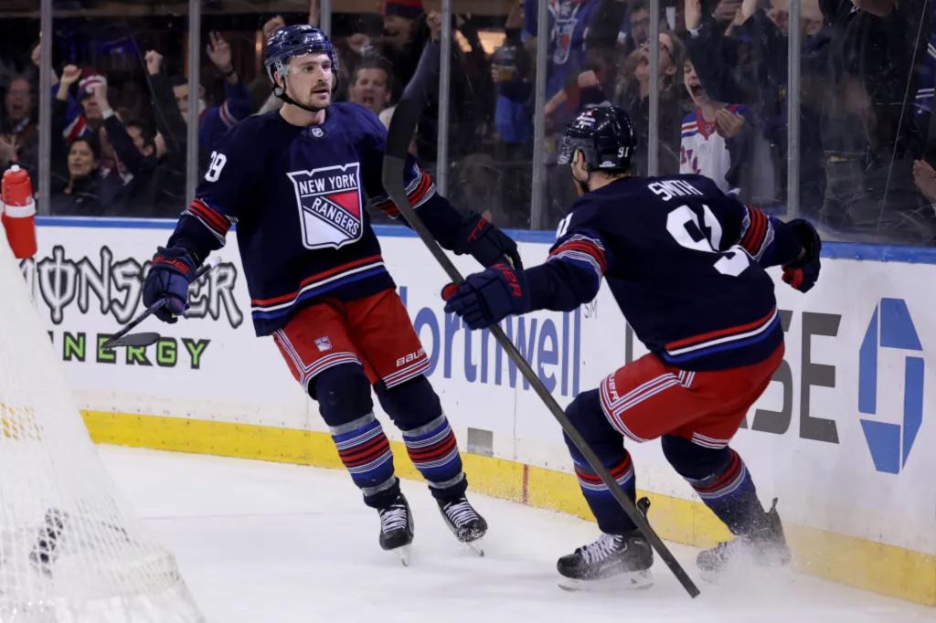 Rangers snag thrilling win over Devils thanks to Sam Carrick’s OT goal