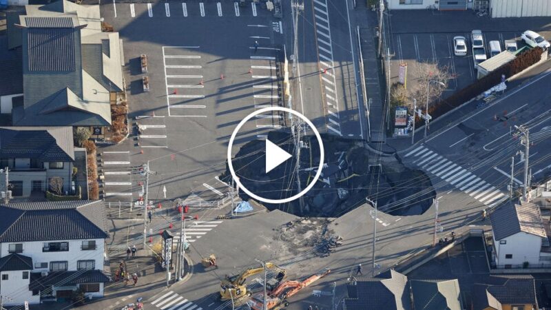 Second Sinkhole Hampers Rescue of Truck Driver in Japan