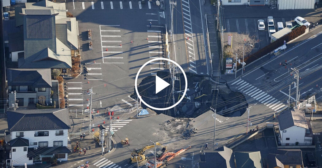 Second Sinkhole Hampers Rescue of Truck Driver in Japan